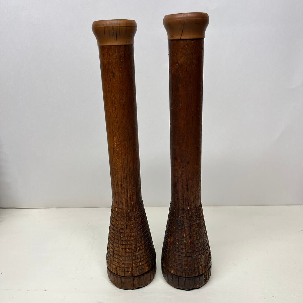 Vintage Beehive Textile Mill Spindle Bobbin Spools Set of 2